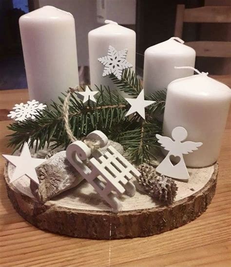 29 Centres de tables de Noël à faire avec des rondins de bois