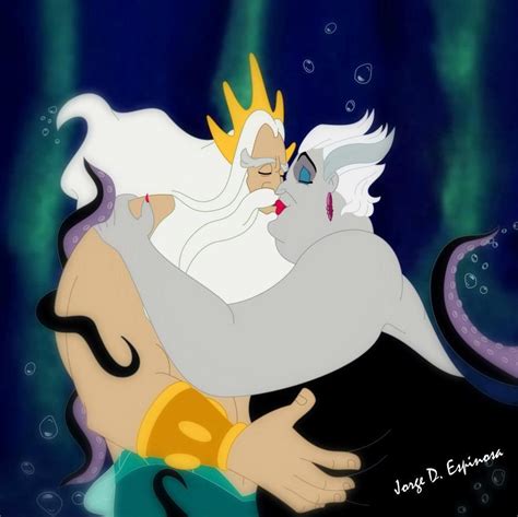 Kiss The Girl Little Mermaid Disney King Tritón Ursula Sketch By Jorge D Espinosa Disney