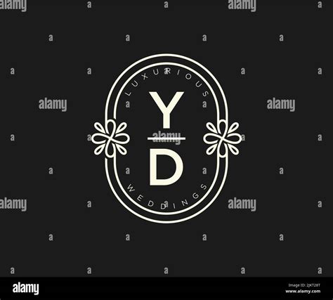 Yd Initials Letter Wedding Monogram Logos Template Hand Drawn Modern