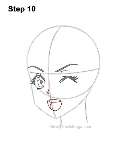 How To Draw A Manga Girl Winking Step By Step Pictures How 2 Draw