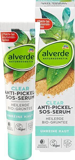 Alverde Natural Cosmetics Clear Sos Anti Pimple Serum Clay And Green