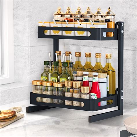 Spice Rack Pantry Countertop Storage 2 3Tier Metal Spice Organizer