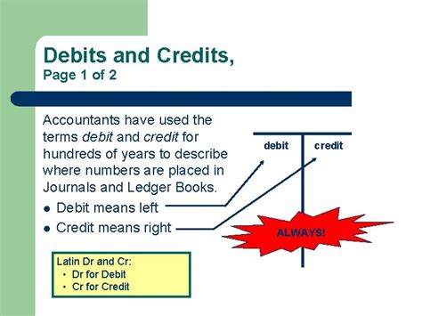 Accounting Basics Part 1 Accrual Doubleentry Accounting Debits