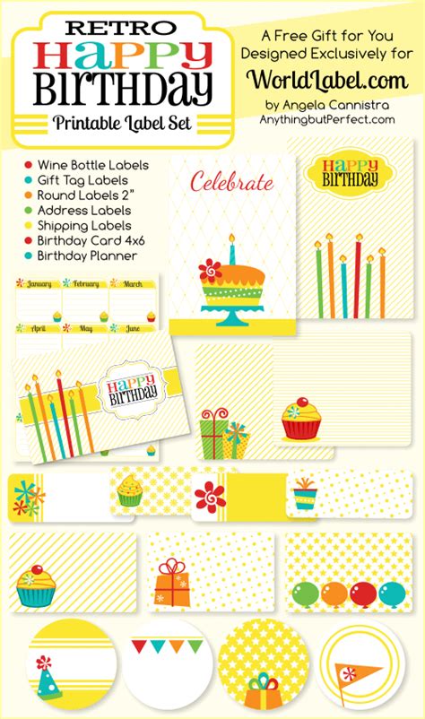 Printable Birthday Label Templates