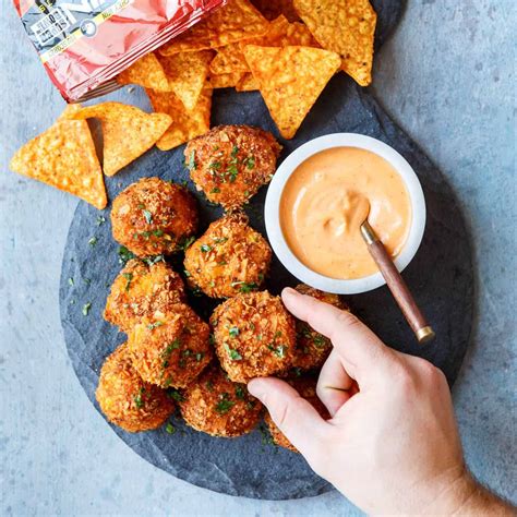 Doritos Mac and Cheese Balls with Sriracha Mayo - Shared Appetite