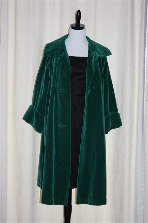 S Rich Green Velvet Vintage Coat By Saturdayinthecity On Etsy