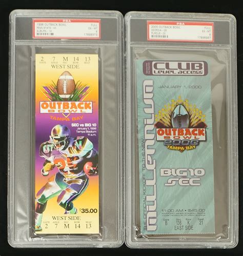 Lot Detail - Outback Bowl Game Lot of 6 Full PSA Graded Tickets