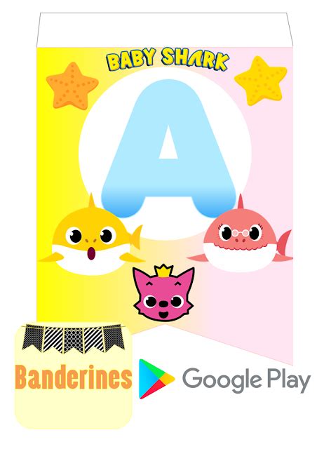 Kits Imprimibles Gratis Banderines Baby Shark