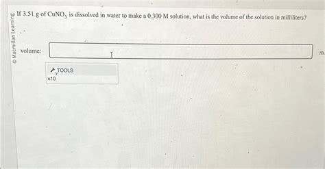 Solved dots If 3.51g ﻿of CuNO3 ﻿is dissolved in water to | Chegg.com