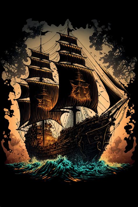 Pirate Ship background 20375880 Vector Art at Vecteezy