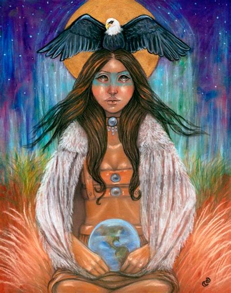 8x10 Fine Art Print Strength Native American Medicine Woman Pagan Eagle Etsy