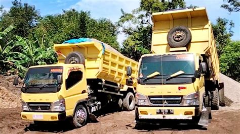 Dump Truk Canter Euro 4 Vs Canter Euro 2 Jomplang Muatan Batu Split Bersamaan Youtube