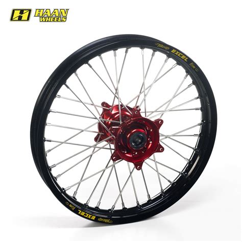 Excel Achterwiel Compleet Zwarte Velg Haan Wheels Rode Naaf