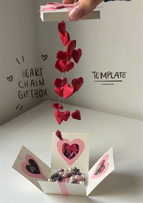 Diy Heart Chain Tbox Template Etsy Canada In 2024 Creative Ts