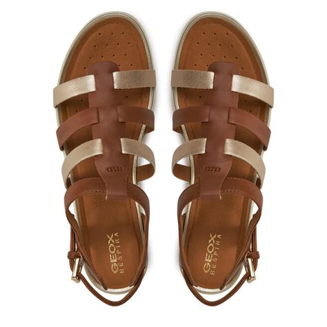 Sandalias Geox D Sandal Vega D72R6A 085NF C6N2L Cognac Lt Gold Zapatos Es