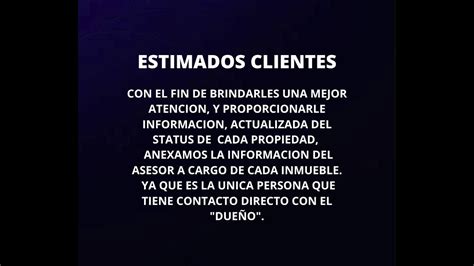 ESTIMADOS CLIENTES YouTube