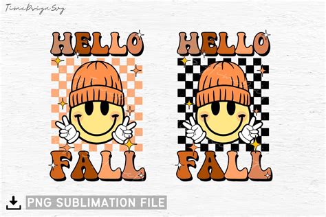 Retro Hello Fall PNG Fall Pumpkin Graphic by TiMeCraftshop · Creative ...