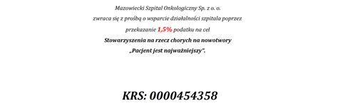 Mso Mazowiecki Szpital Onkologiczny