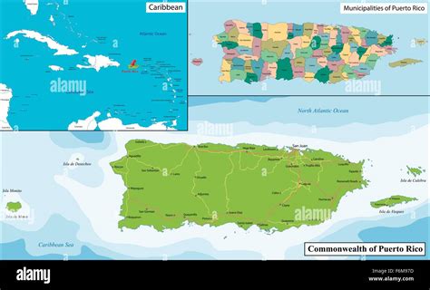 Mapa de Puerto Rico Imagen Vector de stock - Alamy