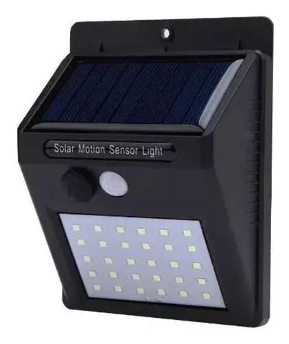 L Mpara Solar Arandela Con Sensor De Leds Ilumina Espacios