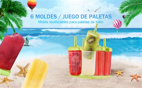 YOMYM Moldes Para Paletas De Hielo Juego De Moldes Para Paletas