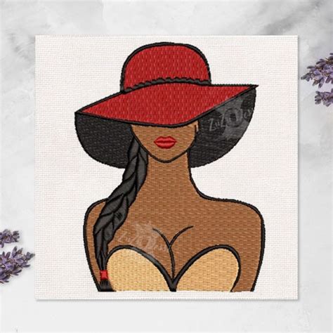 Black Woman Embroidery Design African American Woman Etsy