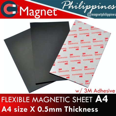 A4 Size Magnetic Sheet Flexible Rubber Magnet With 3m Adhesive 0 5mm Thick Ferrite Flexible