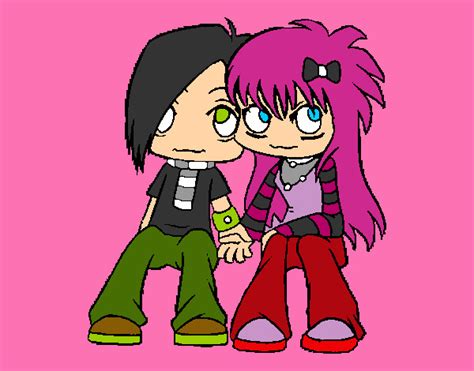 Dibujo De Pareja Emo Pintado Por Paolaavila En Dibujos Net El D A