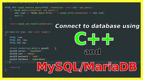 Database Connection In C Mysql Or Mariadb Youtube