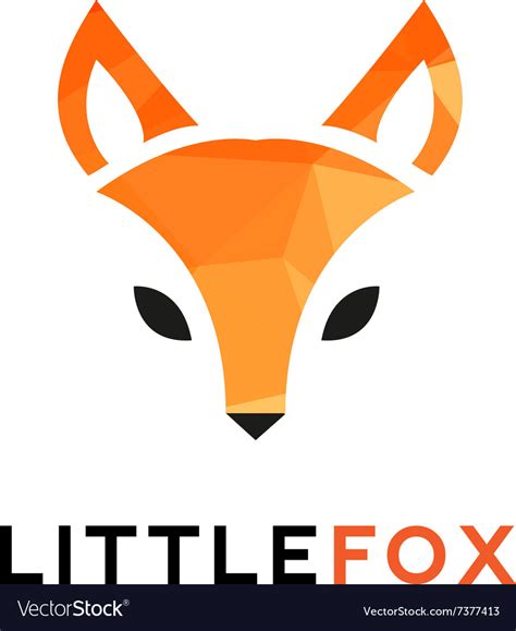 Trendy Minimalistic Red Fox Head Logo Royalty Free Vector