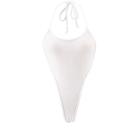 Buy See Through One Piece Swimsuit Micro Bikini Mini Mesh Transparent Bodysuit Online At
