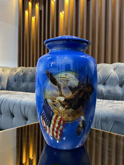 Adult Urn Eagle America Flag Military Cremation Urn Urns Etsy