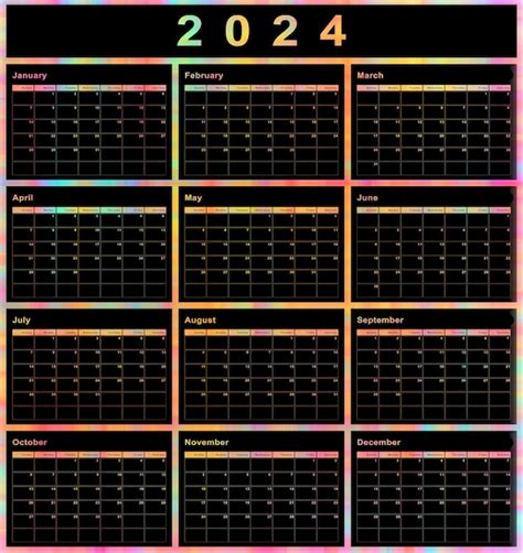 2024 comienzo de la semana calendario domingo diseño moderno Foto Premium