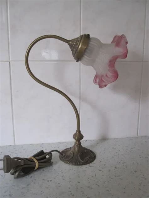 LAMPE DE CHEVET art déco Pied Laiton Tulipe opaline EUR 18 00 PicClick FR