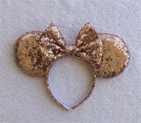 Rose Gold Sequin Minnie Mouse Ears Sequin Ears Mickey Mouse Ears