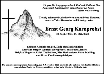 Traueranzeigen von Ernst Georg Kornprobst Schwarzwälder Bote Trauer