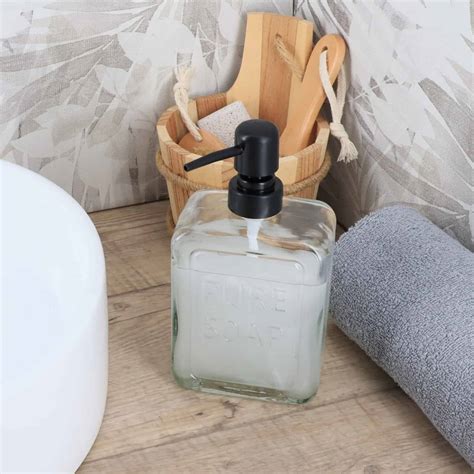 Clear Glass Soap Dispenser Pure Soap 18 Fl Oz