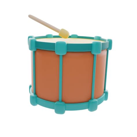 Premium Photo Bass Drum Percussion 3d Render Illustration Surdo Bumbo