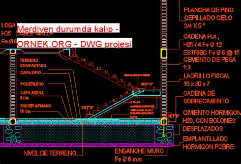 Merdiven sistem detayı 1 20 dwg projesi Autocad Projeler