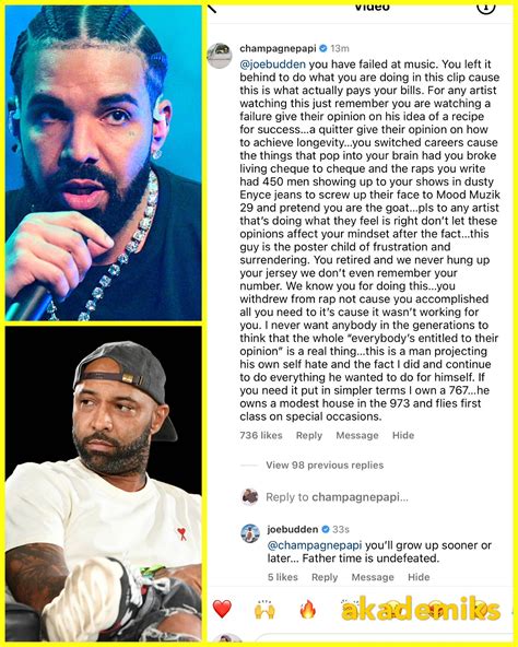 Drake Calls Out Joe Budden In Long Rant Says He Failed At Music