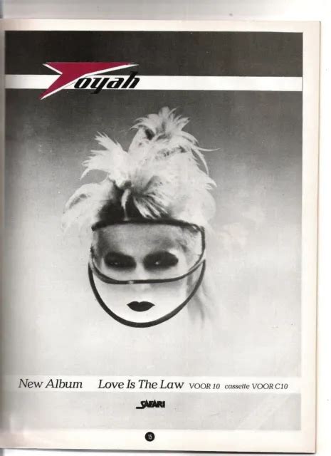 Toyah Love Is The Law Uk Magazine Advertposterclipping 11x8 Inches