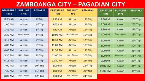 2022 Zamboanga City Provincial Bus Route Fare And Trip Schedule