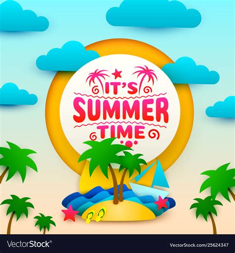 Summer time holiday cover banner design elements Vector Image