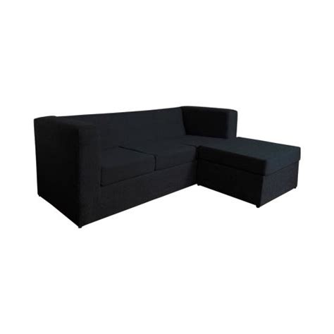 Sillón Esquinero Cubo Reversible 3 Cuerpos De Chenille Negro Mi Sofa en