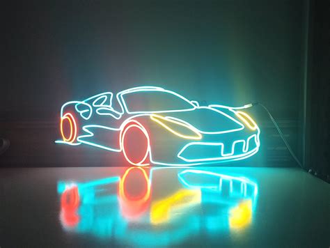 Racing Car Led Neon Sign Garage Wall Decor Sport Car Led Sign Car