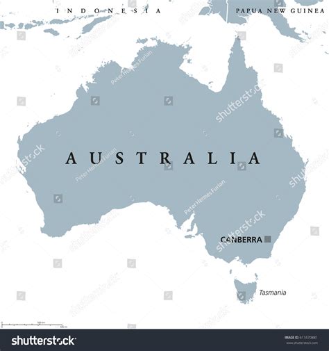 Australia Political Map Capital Canberra Commonwealth Stock Vector ...