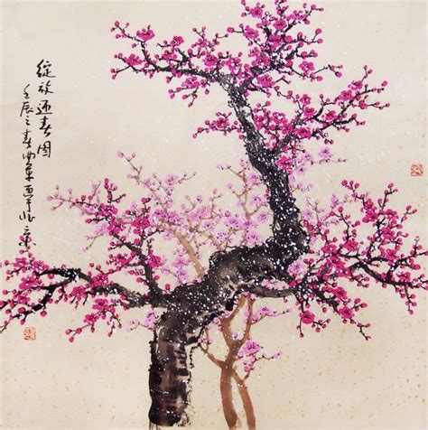 Cherry Blossom painting chinese watercolour painting by art68