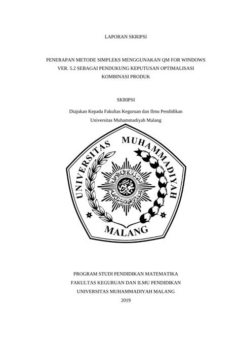 PDF LAPORAN SKRIPSI PENERAPAN METODE Eprints Umm Ac Id 49204 1