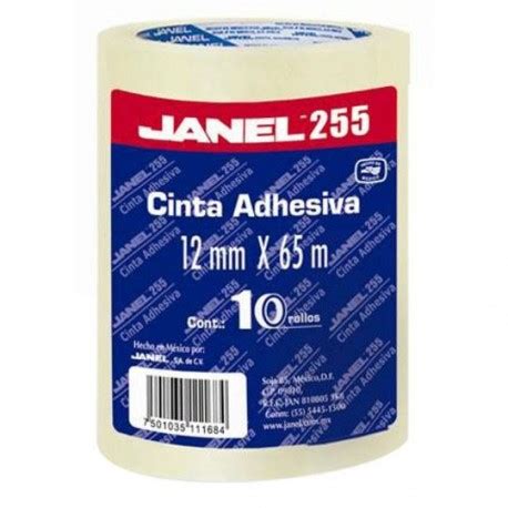 CINTA ADHESIVA CORTE FACIL JANEL 255 TRANSPARENTE DE 12 MM X 65 M B