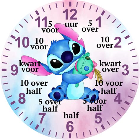 Klok Stitch Met Knuffel Leren Klokkijken Stickers Op Maat